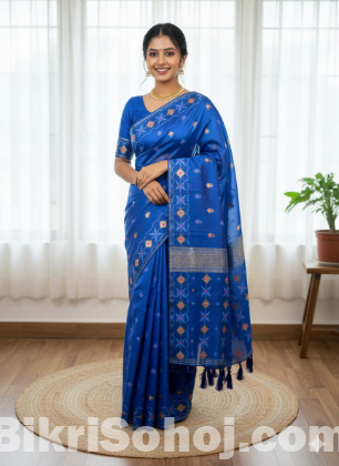 Half Silk Jamdani Print Saree